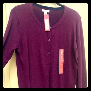 Burgundy button down cardigan